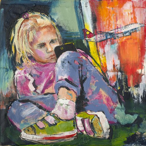 LebensStücke - Am Flughafen par Sabina Bockemühl, Peinture en vente sur Singulart