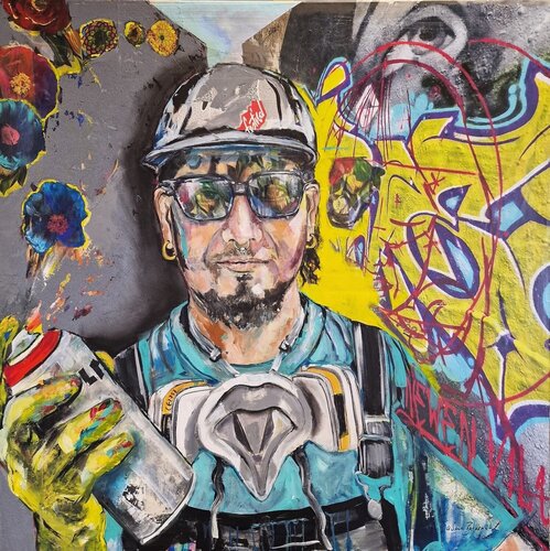URBAN FACES - Robert Berlin von Sabina Bockemühl, Malerei kaufen auf Singulart