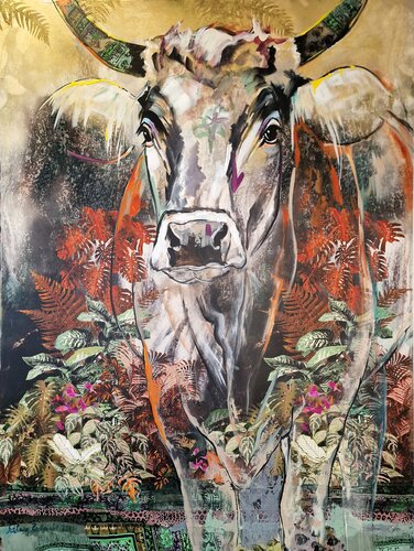 Hazel (Kuh-Porträt) von Sabina Bockemühl, Malerei kaufen auf Singulart