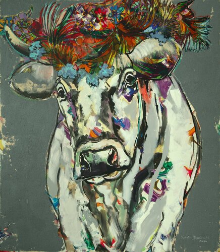 Graceful (Kuh-Porträt) par Sabina Bockemühl, Peinture en vente sur Singulart