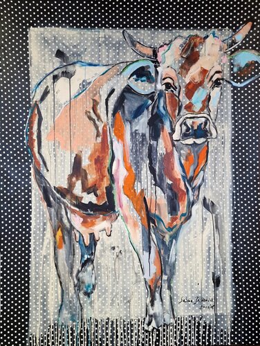 Point of view (Kuh-Porträt) par Sabina Bockemühl, Peinture en vente sur Singulart
