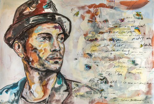 Roger Cicero mit Original Signatur von Roger Cicero par Sabina Bockemühl, Peinture en vente sur Singulart