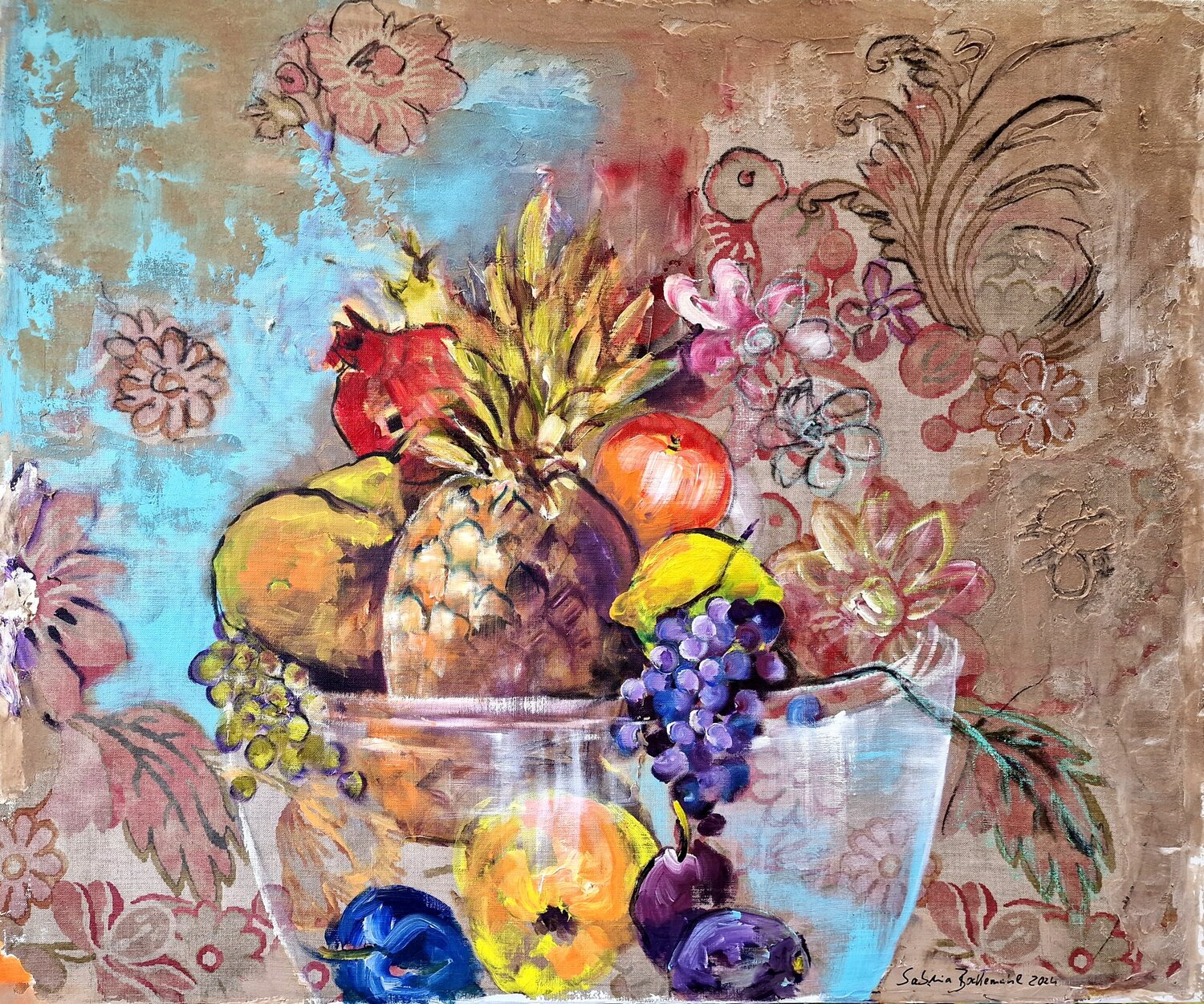 Frutos y Flores Sabina Bockemühl Originalgemälde zu verkaufen