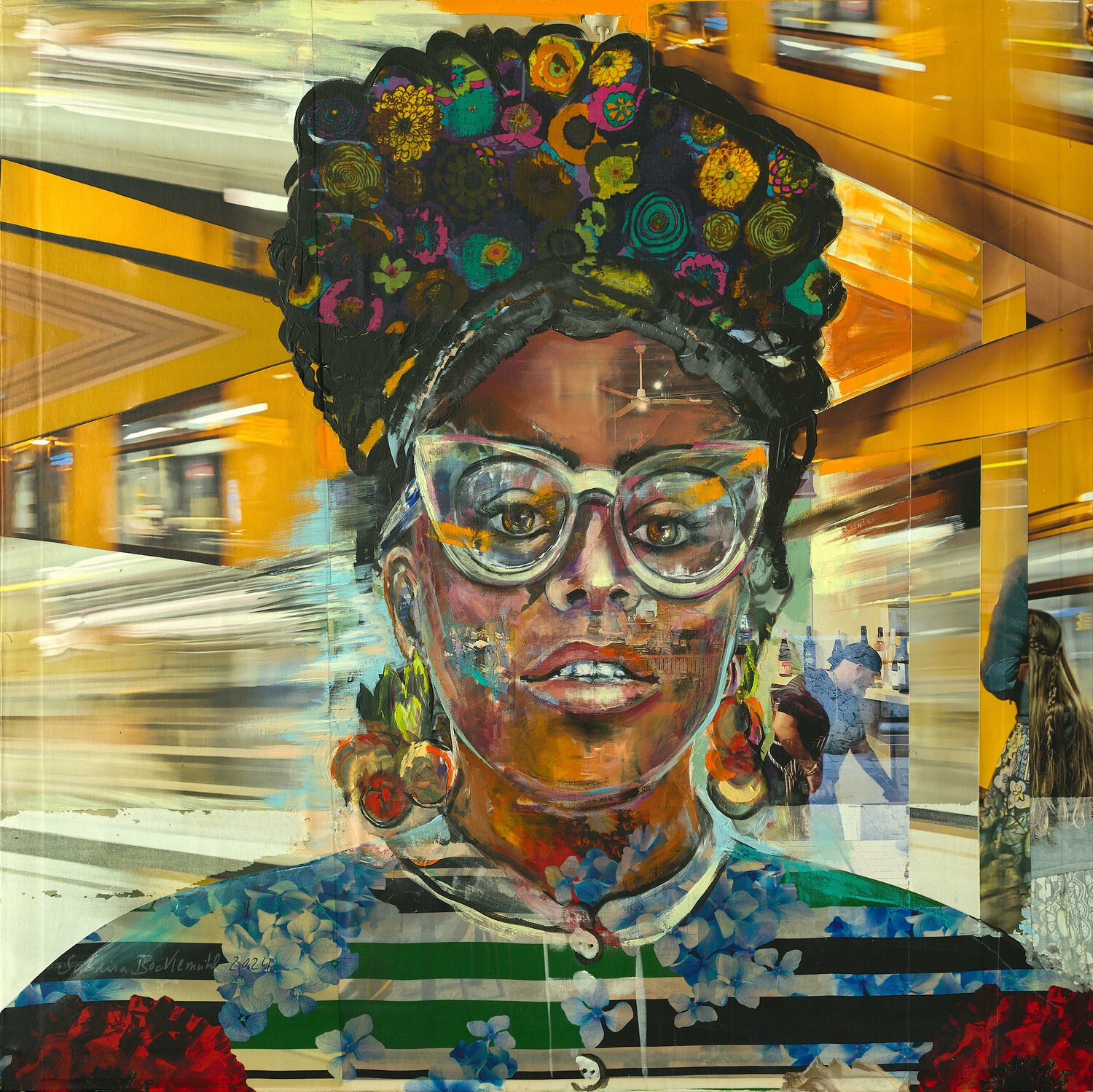 URBAN FACES - Tia New Jersey Sabina Bockemühl Originalgemälde zu verkaufen