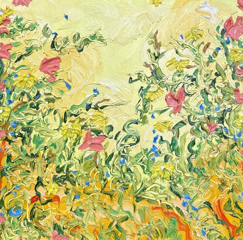 Golden Yellows and Warm Reds di Jon Parlangeli, Pittura in vendita su Singulart