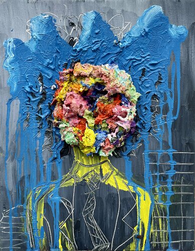 Thinking in Beethoven’s 5th di Jon Parlangeli, Pittura in vendita su Singulart