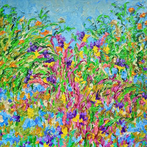 Stony Blooms in May (River's Edge) van Jon Parlangeli, Schilderij te koop op Singulart