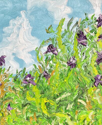 Breezy Greens with Purple-Memorial Day at SHGC van Jon Parlangeli, Schilderij te koop op Singulart