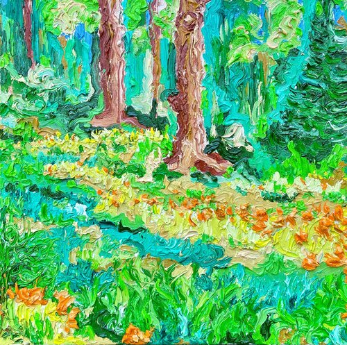 Ditch Lilies Off Lakeshore van Jon Parlangeli, Schilderij te koop op Singulart