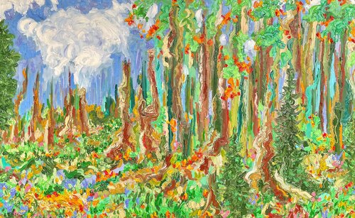 Fall Woods Near Sanilac van Jon Parlangeli, Schilderij te koop op Singulart