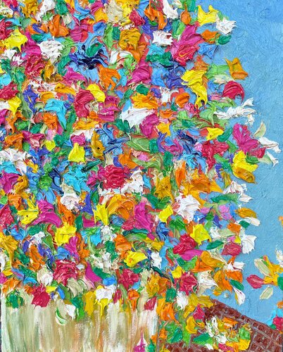 Jamaican Flowerpot II van Jon Parlangeli, Schilderij te koop op Singulart