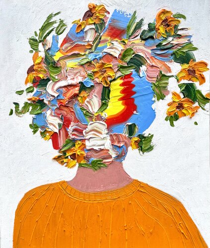 Portrait in Orange van Jon Parlangeli, Schilderij te koop op Singulart