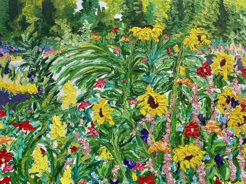 Saugatuck Garden off Blue Star de Jon Parlangeli, Pintura a la venta en Singulart