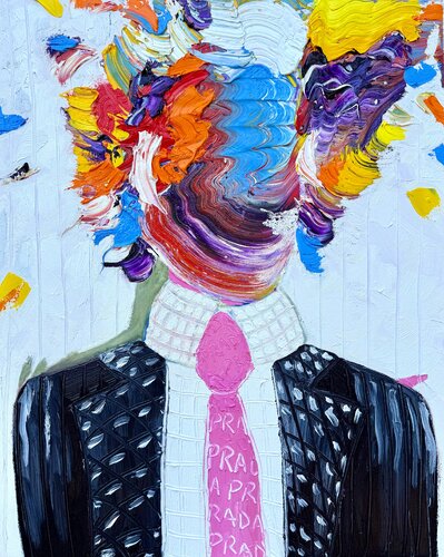 Prada-Eat the Rich di Jon Parlangeli, Pittura in vendita su Singulart