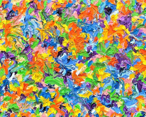 Pondering the Transition of Equitable Color Amidst Natural Abstraction in Nature (Cranbrook Gardens by the Great House) di Jon Parlangeli, Pittura in vendita su Singulart