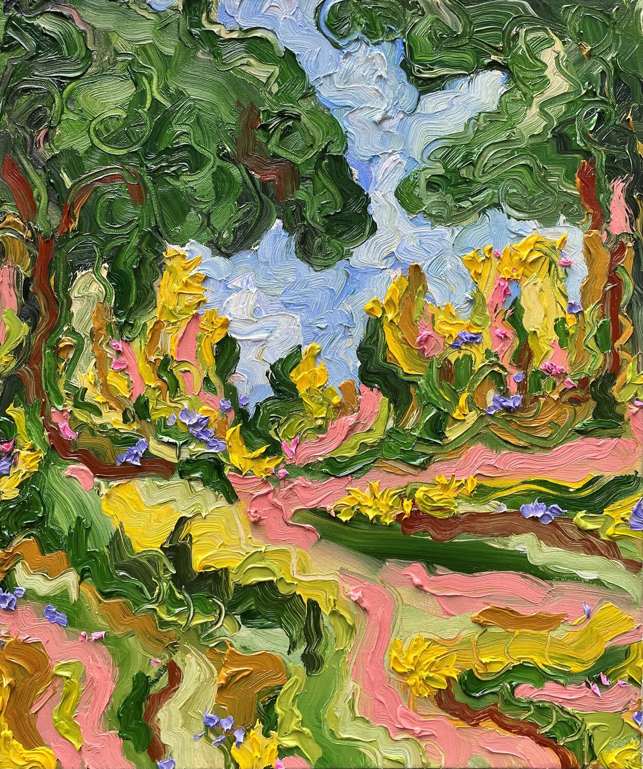 Path to the Japanese Gardens, Cranbrook Jon Parlangeli Originalgemälde zu verkaufen