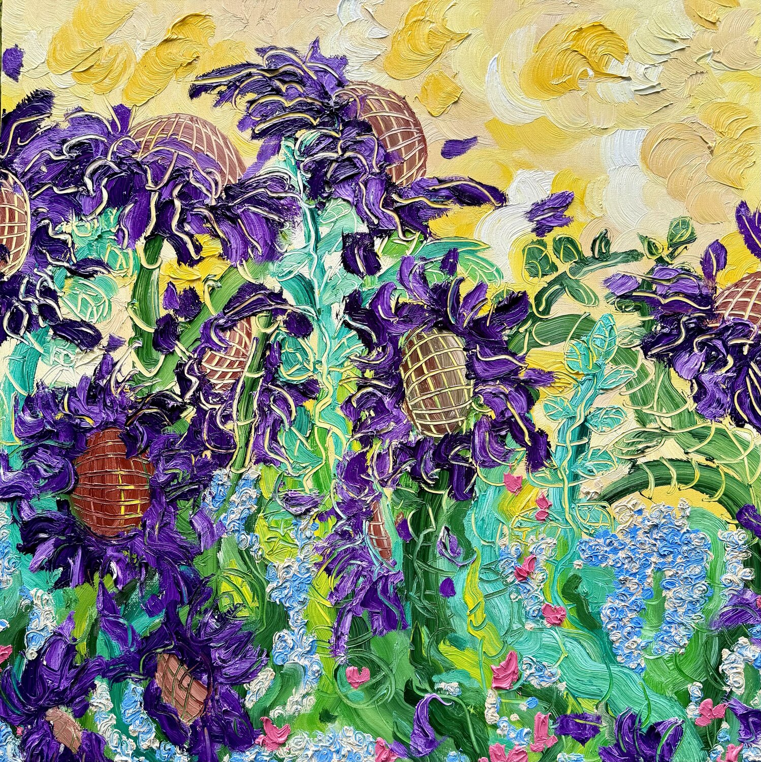 Flowers for Tracy (Kaleidoscope Eyes) Jon Parlangeli Originalgemälde zu verkaufen