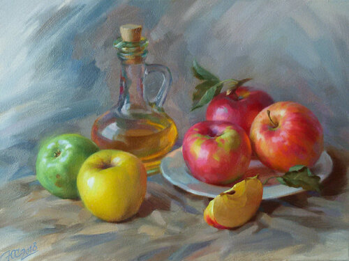 Apple juice. by Yurij Sidorenko, Painting for Sale on Singulart