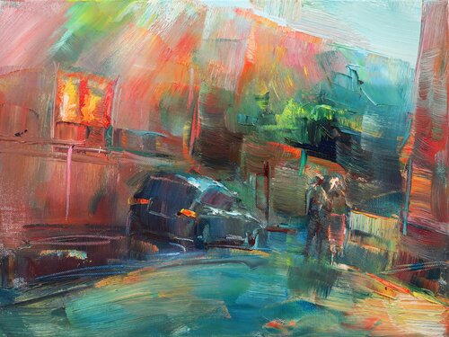 Small town XXX di Marta Lipowska, Pittura in vendita su Singulart