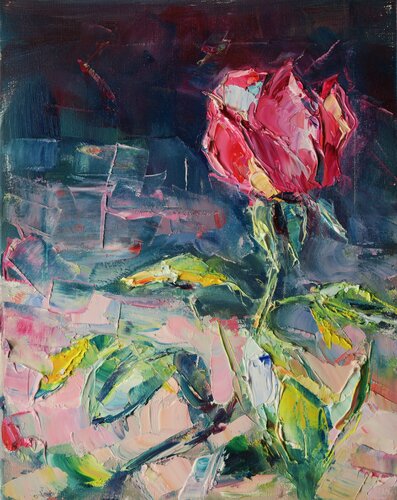 Autumn rose di Marta Lipowska, Pittura in vendita su Singulart