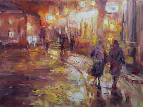 Night life XV van Marta Lipowska, Schilderij te koop op Singulart