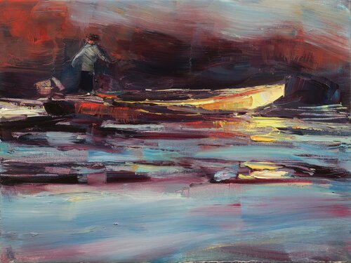 Vistula's XVIII di Marta Lipowska, Pittura in vendita su Singulart