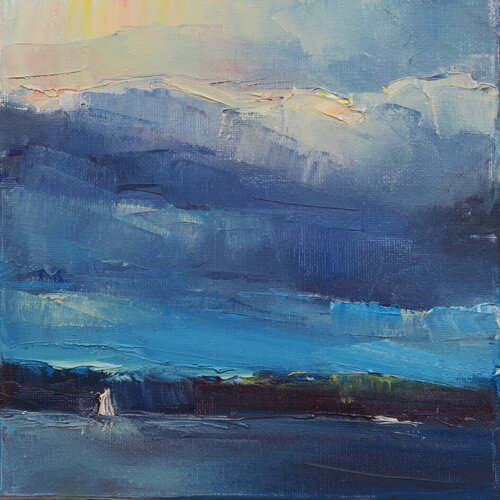 Silence of the lake van Marta Lipowska, Schilderij te koop op Singulart