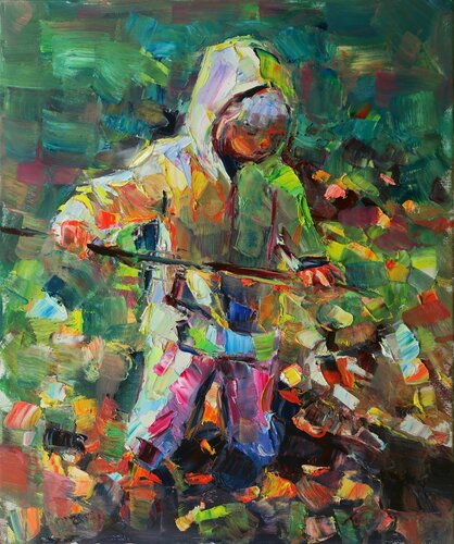 Boy with the stick II von Marta Lipowska, Malerei kaufen auf Singulart