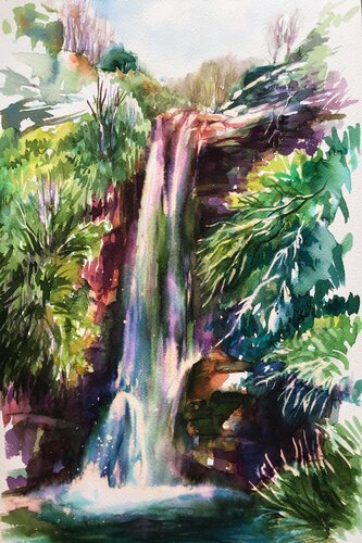Hervas. La Chorrera von Olga Pérez Alonso, Werk auf Papier kaufen auf Singulart