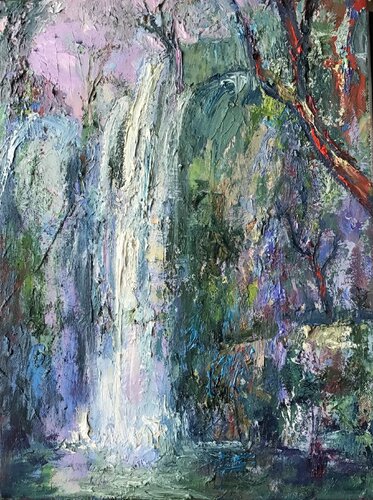 Cascada en en invierno di Olga Pérez Alonso, Pittura in vendita su Singulart