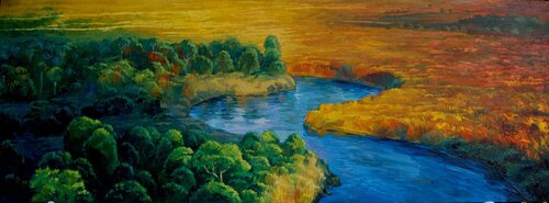 Paisaje africano van Olga Pérez Alonso, Schilderij te koop op Singulart