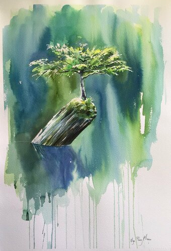 Meditación by Olga Pérez Alonso, Work on Paper for Sale on Singulart