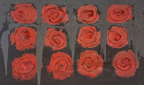 ROSAS DE FUEGO Y LAVA van Juan Hidalgo, Schilderij te koop op Singulart