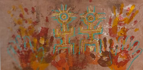 Dos seres van Juan Hidalgo, Schilderij te koop op Singulart