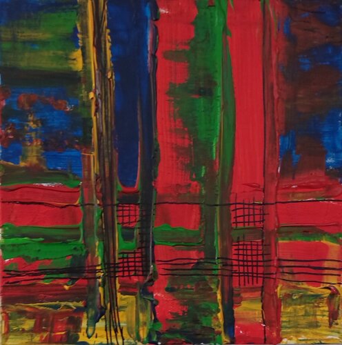 Rojo y verde van Juan Hidalgo, Schilderij te koop op Singulart