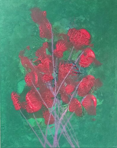 Rosa sobre verde par Juan Hidalgo, Peinture en vente sur Singulart