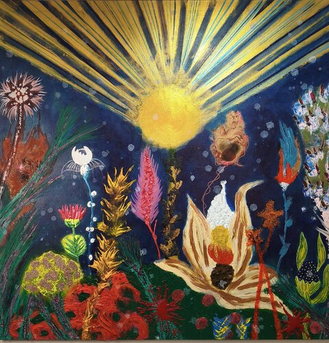Pradera espacial di Juan Hidalgo, Pittura in vendita su Singulart