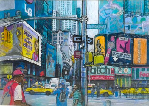 Busy Broadway New York von Patricia Clements, Werk auf Papier kaufen auf Singulart