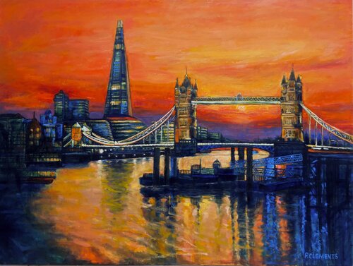 London from the Shard to Tower Bridge (very large) van Patricia Clements, Digitaal te koop op Singulart