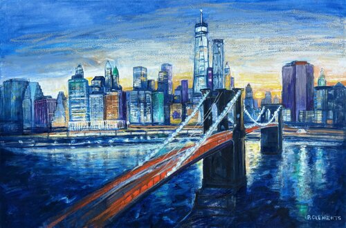The Freedom Tower a New York cityscape von Patricia Clements, Malerei kaufen auf Singulart