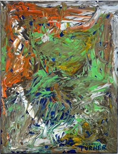 Shades of Green and Orange de Patricia Clements, Pintura a la venta en Singulart