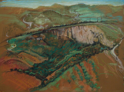 A view of Ronda Spain von Patricia Clements, Werk auf Papier kaufen auf Singulart