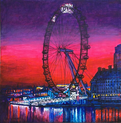 The Wheel, London Skyline von Patricia Clements, Malerei kaufen auf Singulart