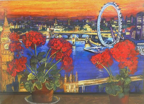 London through the window von Patricia Clements, Zeichnungen kaufen auf Singulart