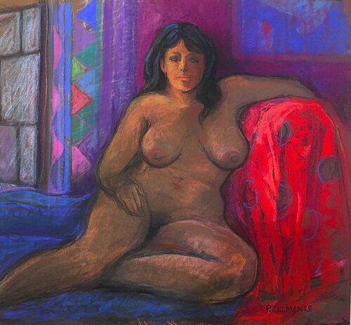 Gauguin inspired reclining nude Patricia Clements