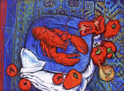Lobster Still life von Patricia Clements, Werk auf Papier kaufen auf Singulart