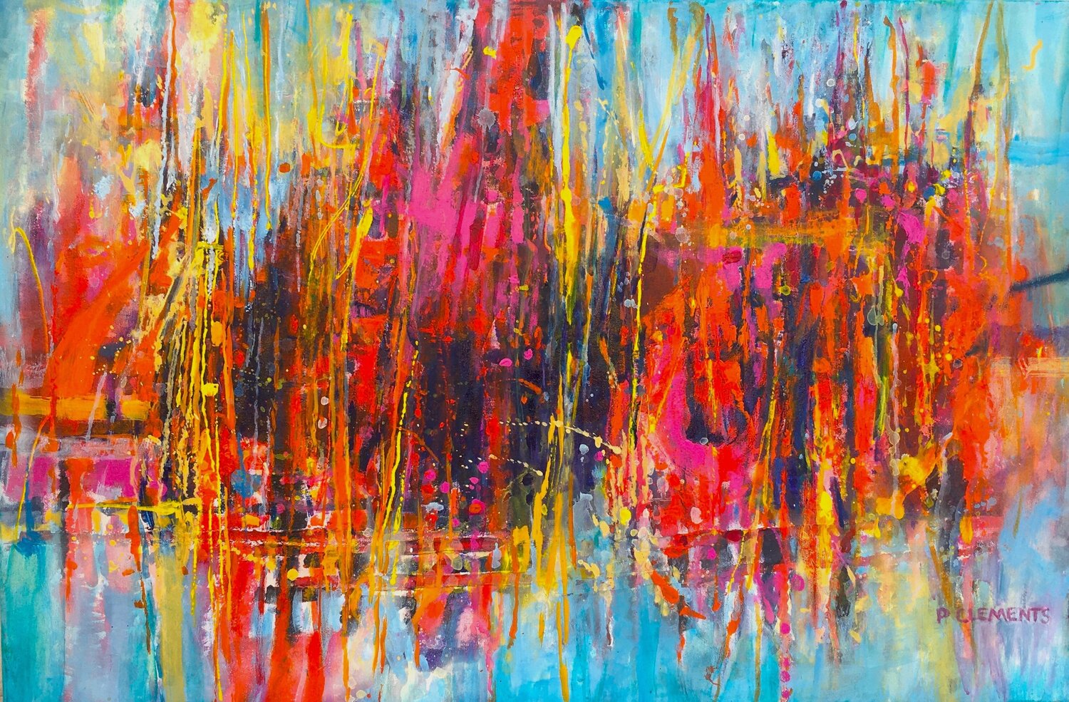 Reds and Bue Abstract Patricia Clements