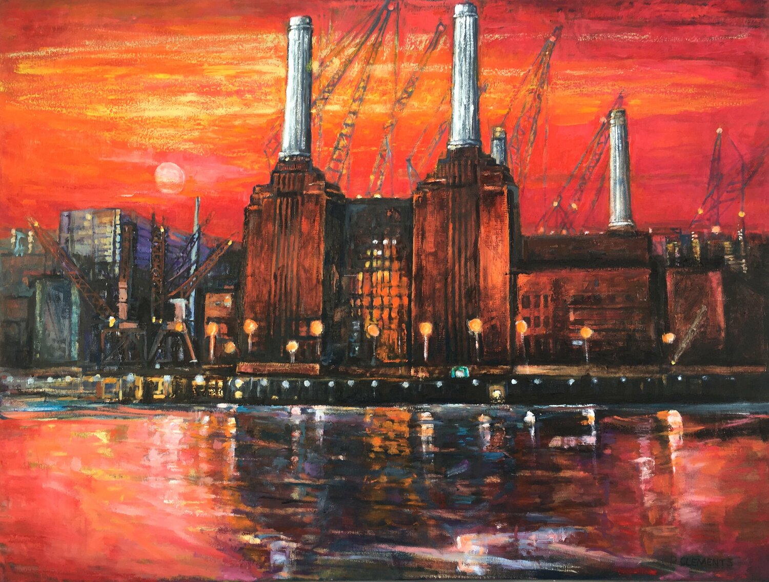 Battersea regeneration red Sunset Patricia Clements