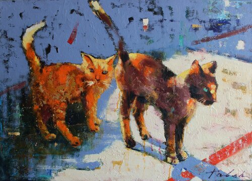 "Die Katzen" di Taleh Mirkazım, Pittura in vendita su Singulart