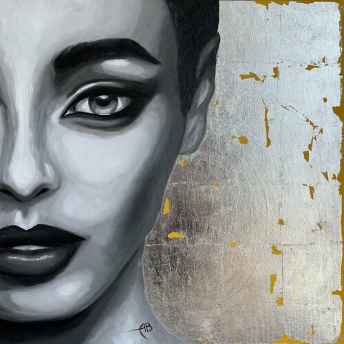 Another side of the Moon van Anna Briukhovetska, Schilderij te koop op Singulart
